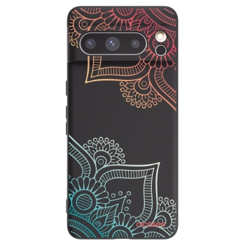 Picasee silikonowe czarne etui na Google Pixel 8 Pro - Flowers pattern