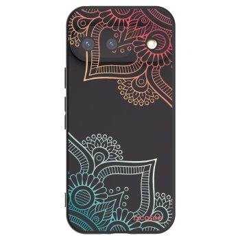Picasee silikonowe czarne etui na Google Pixel 9 - Flowers pattern