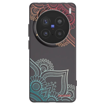 Picasee silikonowe czarne etui na Vivo X200 Pro - Flowers pattern