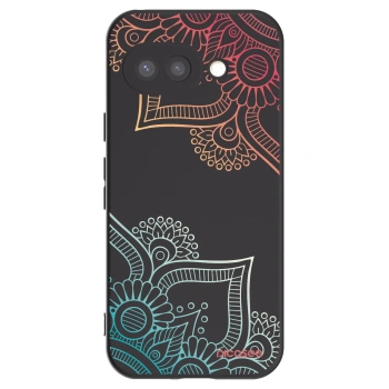 Picasee silikonowe czarne etui na Google Pixel 9a - Flowers pattern