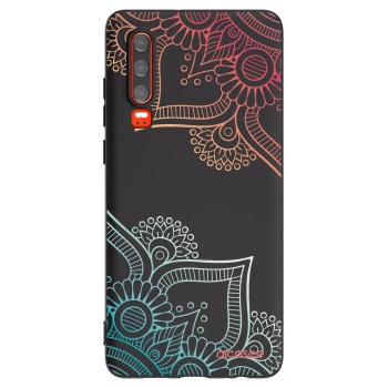 Picasee silikonowe czarne etui na Huawei P30 - Flowers pattern