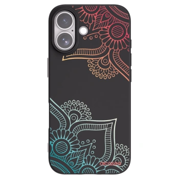 Picasee silikonowe czarne etui na Apple iPhone 17 - Flowers pattern