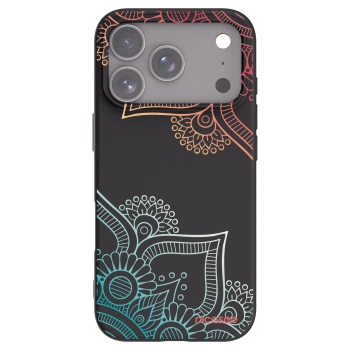 Picasee silikonowe czarne etui na Apple iPhone 17 Pro - Flowers pattern