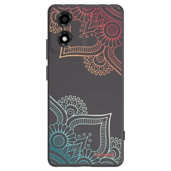Picasee silikonowe czarne etui na Motorola Moto E14 - Flowers pattern