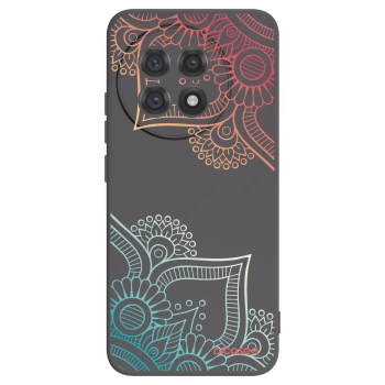 Picasee silikonowe czarne etui na OnePlus 13R 5G - Flowers pattern