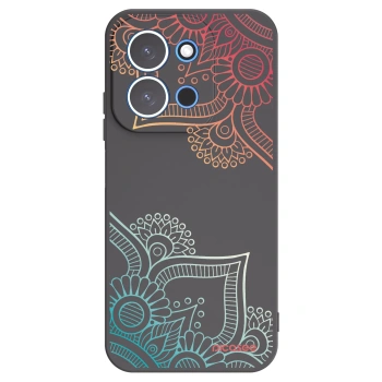 Picasee silikonowe czarne etui na Xiaomi Redmi 15C 4G - Flowers pattern
