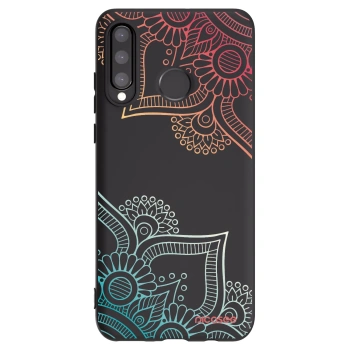 Picasee silikonowe czarne etui na Huawei P30 Lite - Flowers pattern