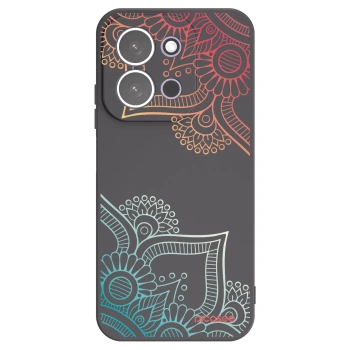 Picasee silikonowe czarne etui na Xiaomi Redmi 15C 5G - Flowers pattern