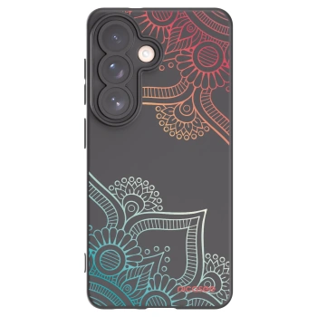 Picasee silikonowe czarne etui na Samsung Galaxy S26 - Flowers pattern