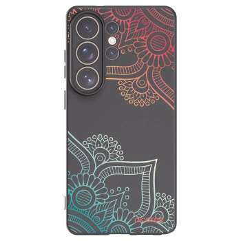 Picasee silikonowe czarne etui na Samsung Galaxy S26 Ultra - Flowers pattern