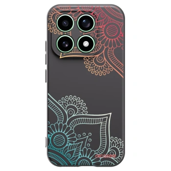 Picasee silikonowe czarne etui na Xiaomi 17 - Flowers pattern