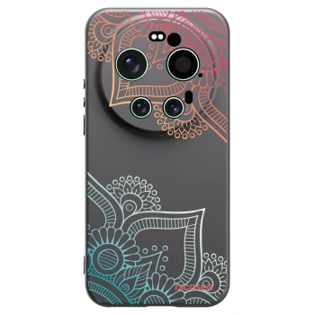 Picasee silikonowe czarne etui na Xiaomi 17 Ultra - Flowers pattern