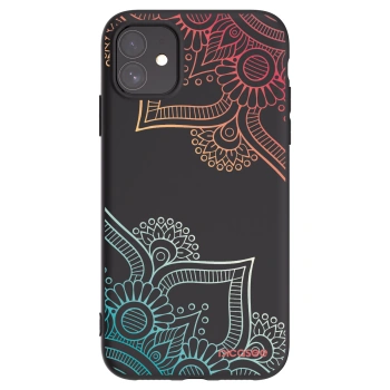 Picasee silikonowe czarne etui na Apple iPhone 11 - Flowers pattern