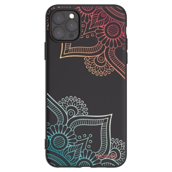 Picasee silikonowe czarne etui na Apple iPhone 11 Pro Max - Flowers pattern