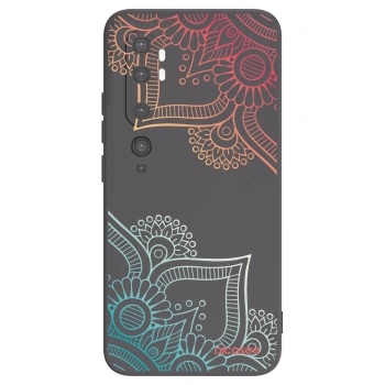Picasee silikonowe czarne etui na Xiaomi Mi Note 10 (Pro) - Flowers pattern