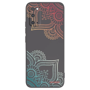 Picasee silikonowe czarne etui na Samsung Galaxy S20 G980F - Flowers pattern