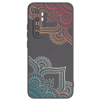 Picasee silikonowe czarne etui na Xiaomi Mi Note 10 Lite - Flowers pattern