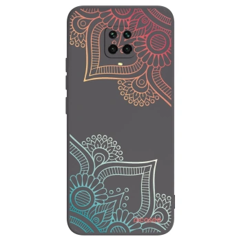 Picasee silikonowe czarne etui na Xiaomi Redmi Note 9S - Flowers pattern
