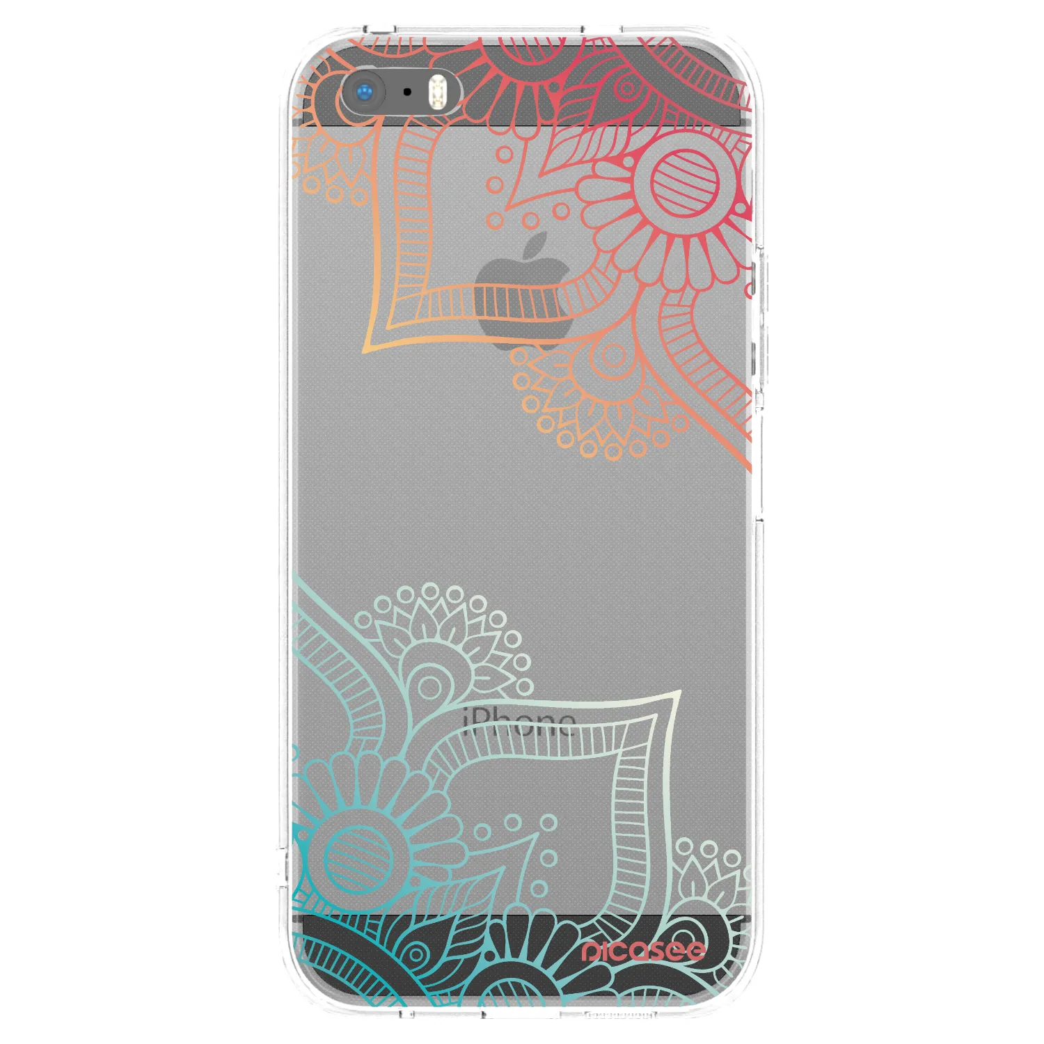 Picasee silikonowe przeźroczyste etui na Apple iPhone 5/5S/SE - Flowers pattern