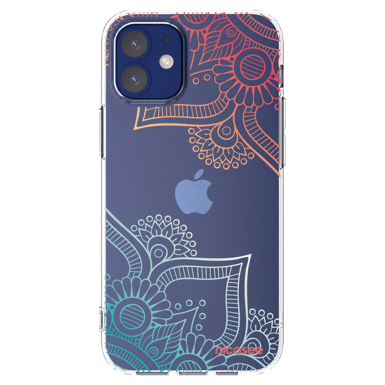 Picasee silikonowe przeźroczyste etui na Apple iPhone 12 mini - Flowers pattern