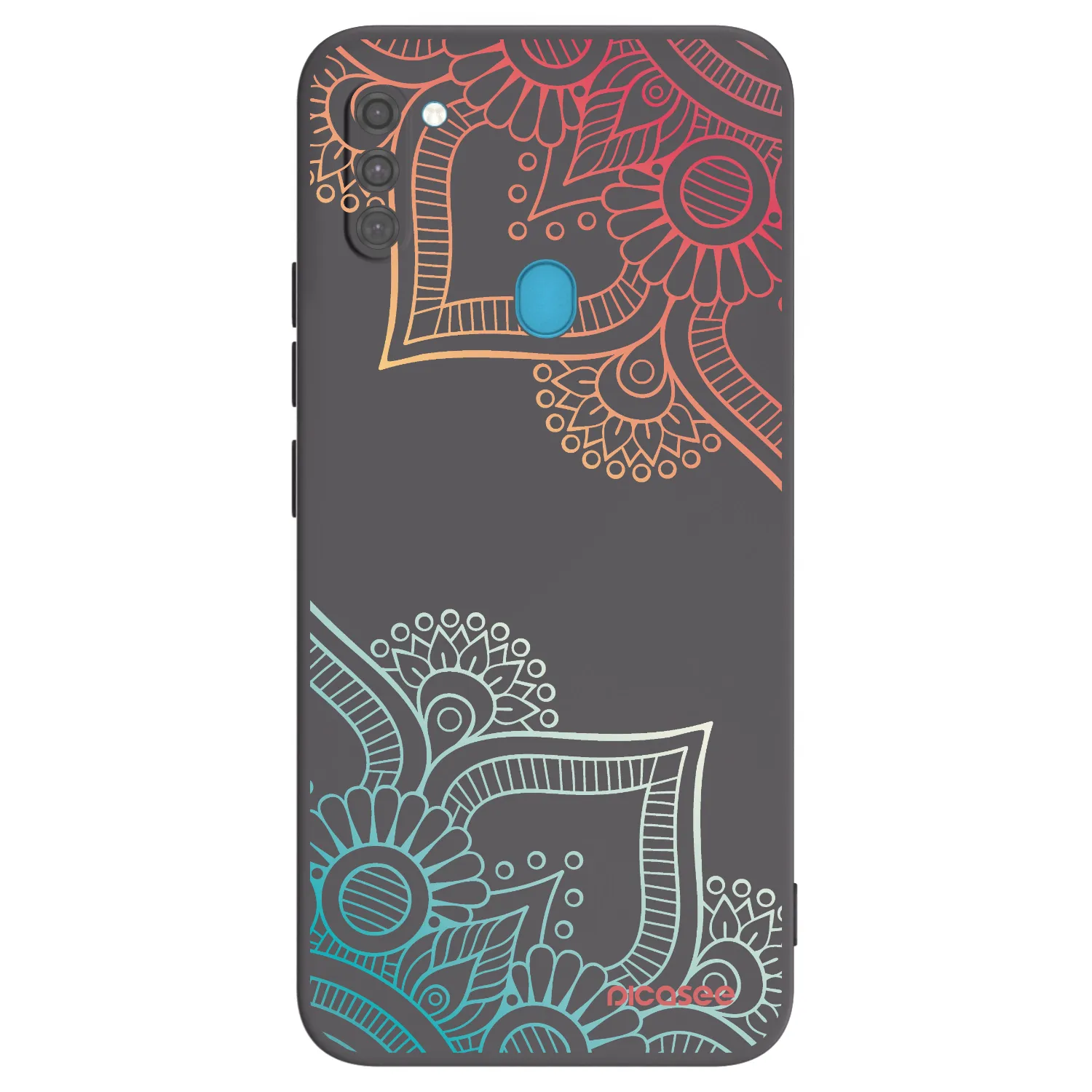 Picasee silikonowe czarne etui na Samsung Galaxy M11 - Flowers pattern