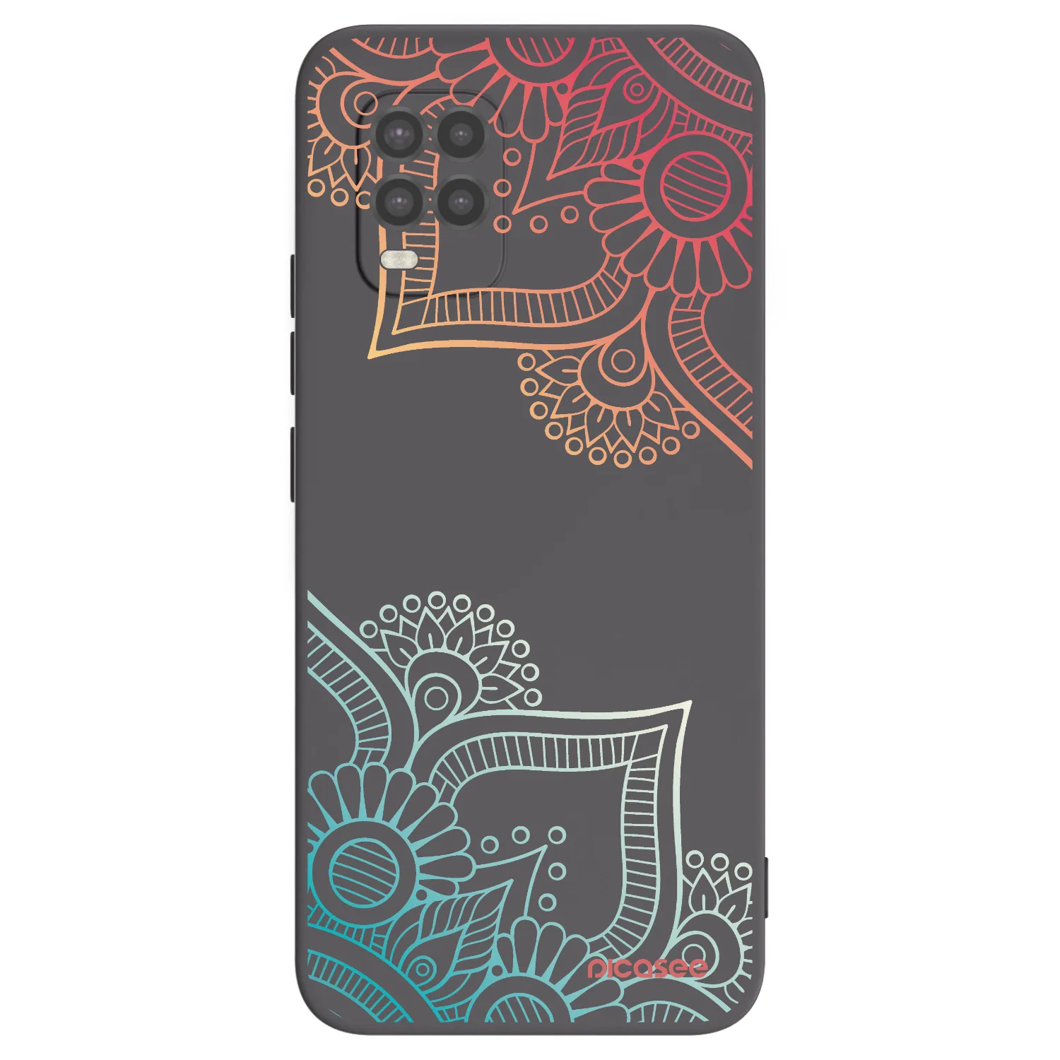 Picasee silikonowe czarne etui na Xiaomi Mi 10 Lite - Flowers pattern