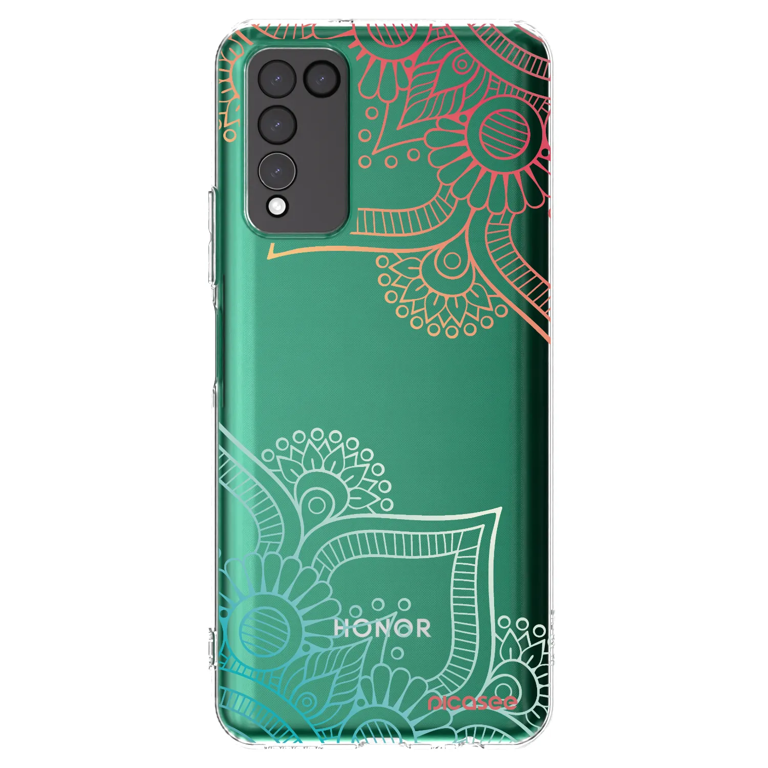 Picasee silikonowe przeźroczyste etui na Honor 10X Lite - Flowers pattern