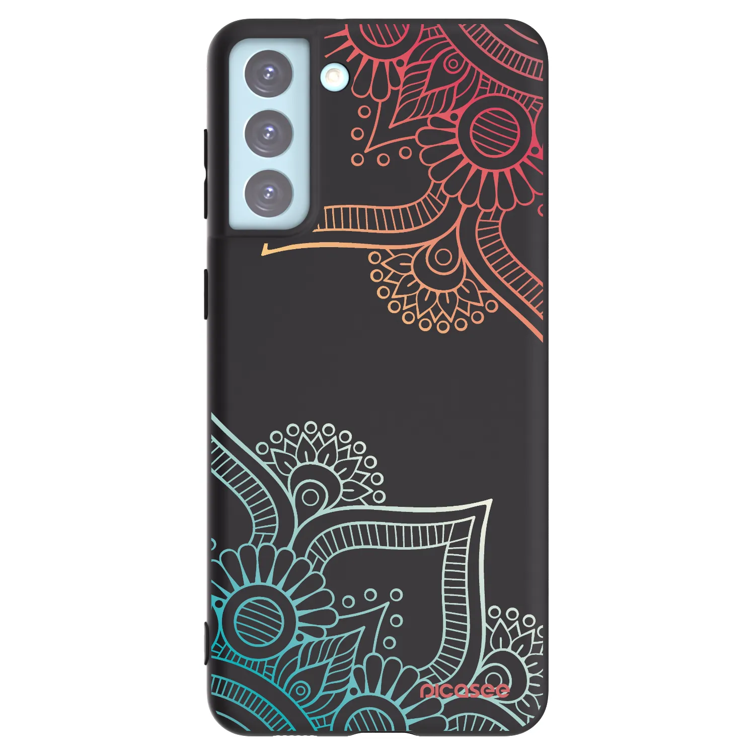Picasee silikonowe czarne etui na Samsung Galaxy S21+ 5G G996F - Flowers pattern
