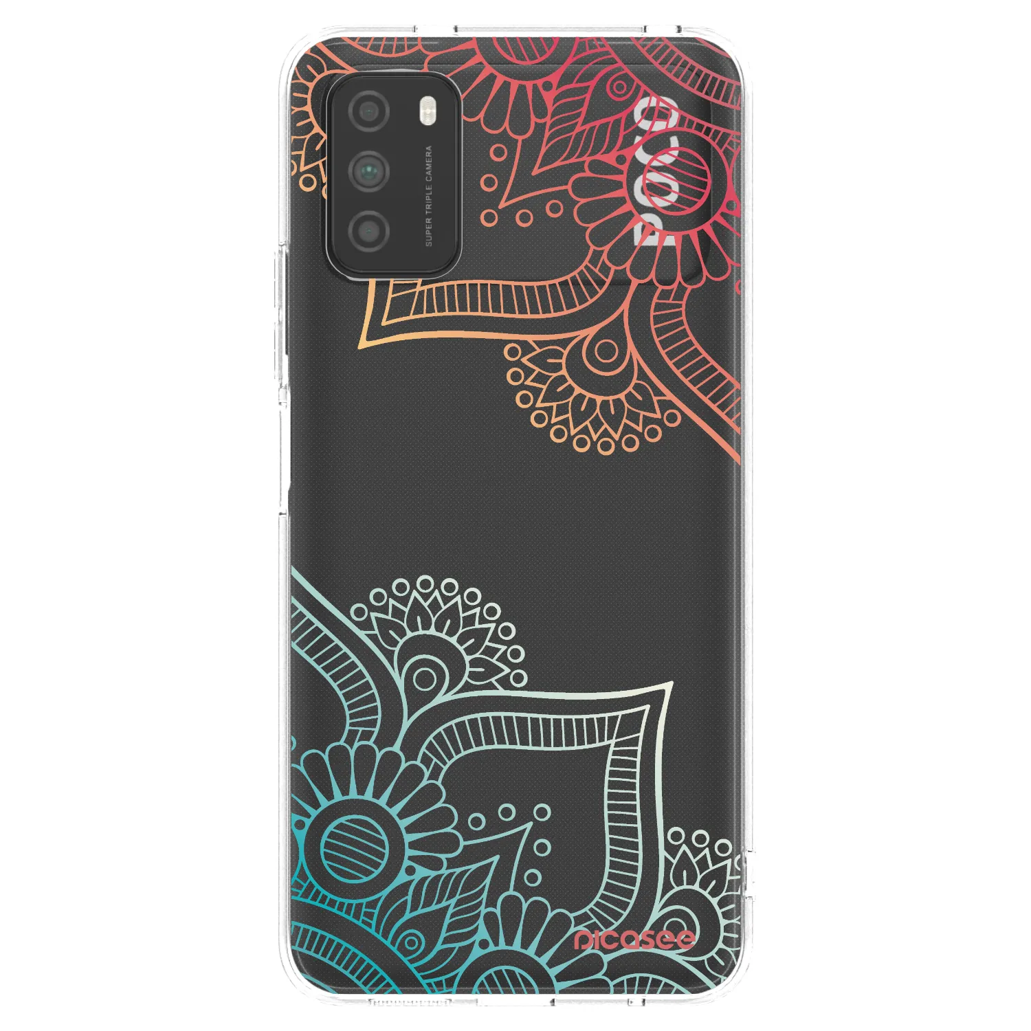 Picasee silikonowe przeźroczyste etui na Xiaomi Poco M3 - Flowers pattern