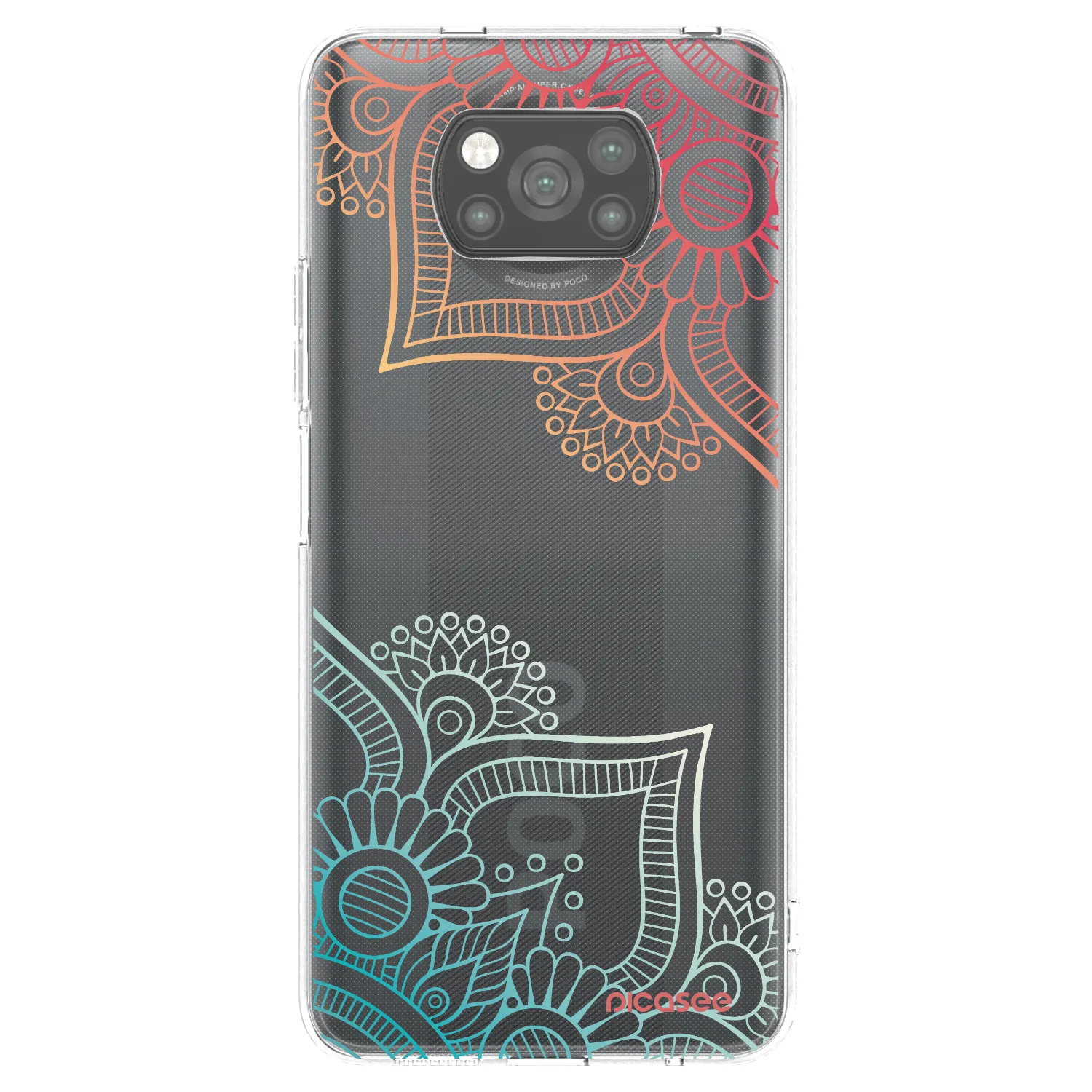 Picasee silikonowe czarne etui na Xiaomi Poco X3 Pro - Flowers pattern