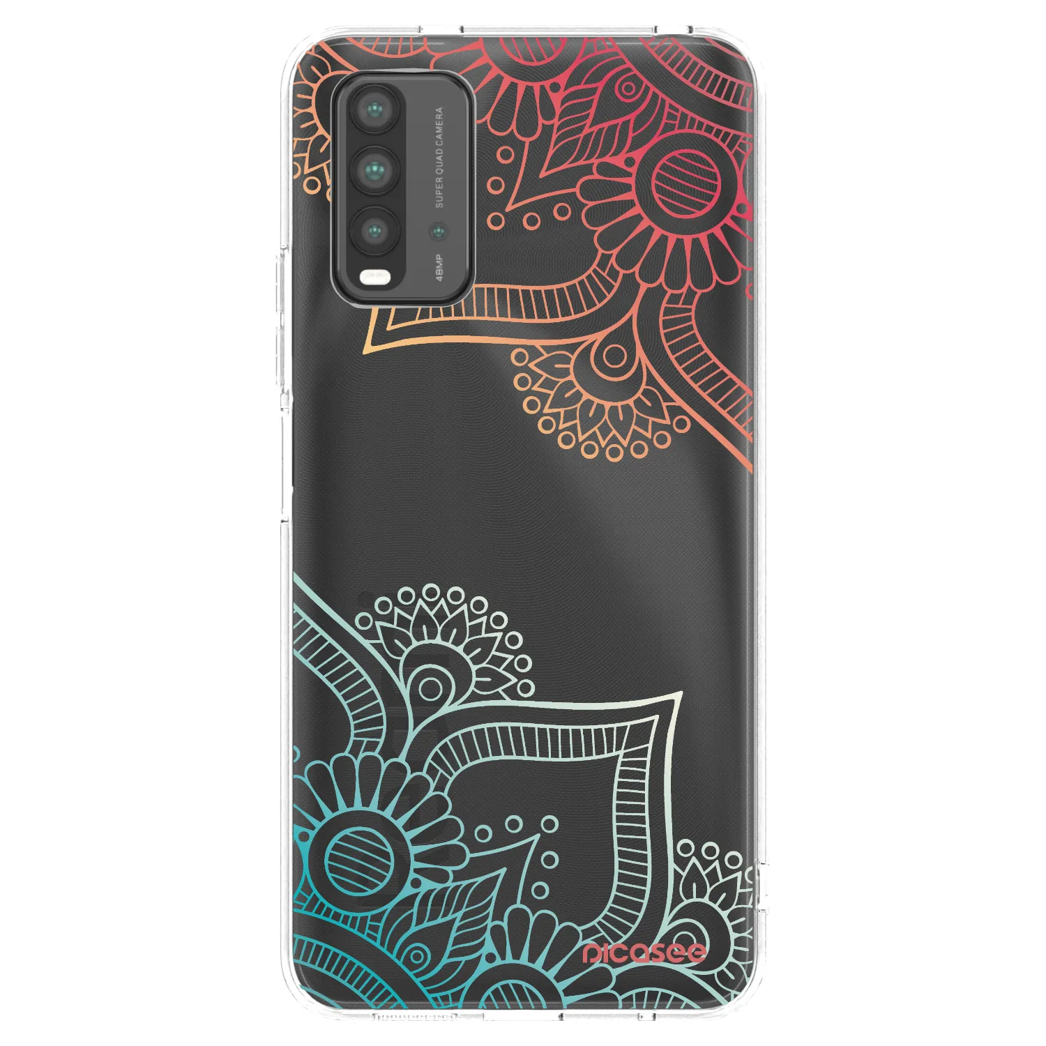 Picasee silikonowe przeźroczyste etui na Xiaomi Redmi 9T - Flowers pattern