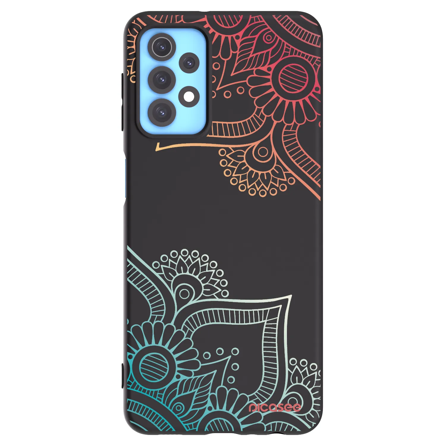 Picasee silikonowe czarne etui na Samsung Galaxy A32 4G SM-A325F - Flowers pattern