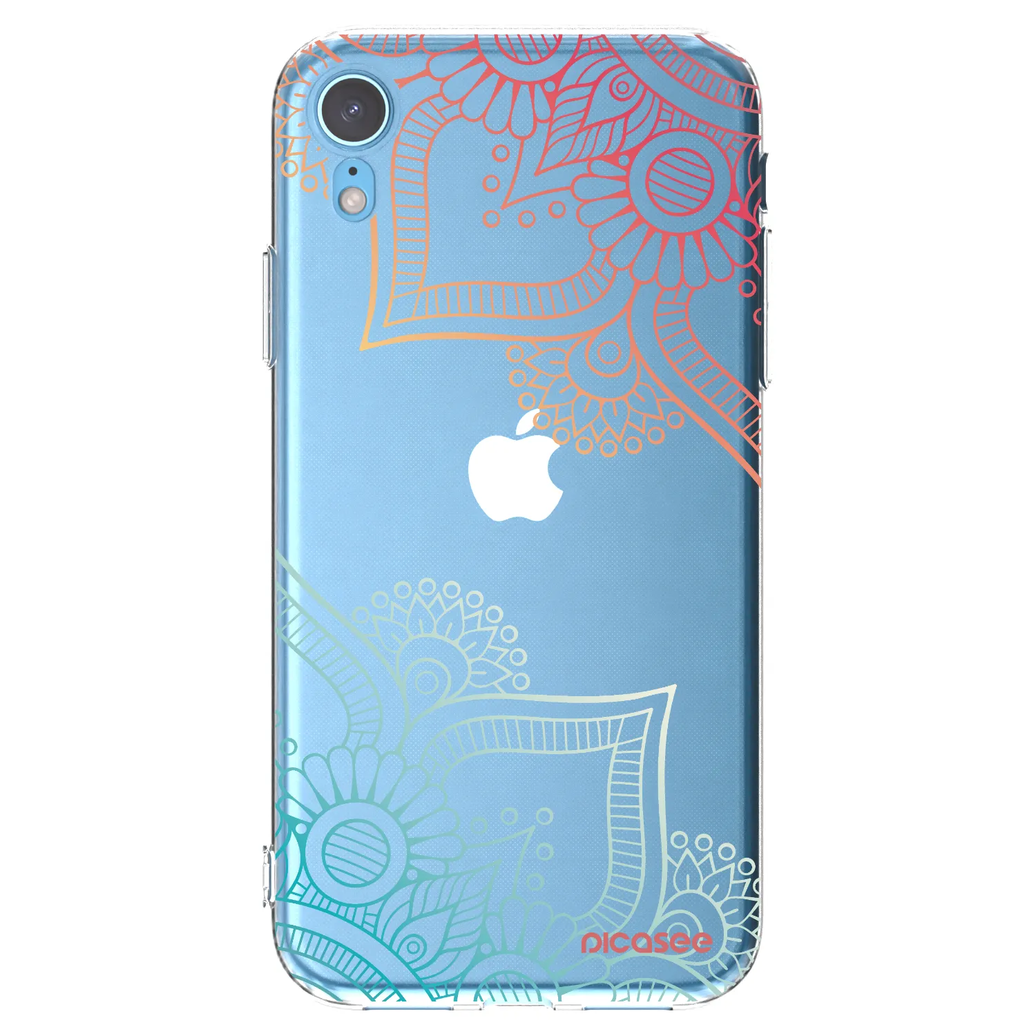 Picasee silikonowe przeźroczyste etui na Apple iPhone XR - Flowers pattern