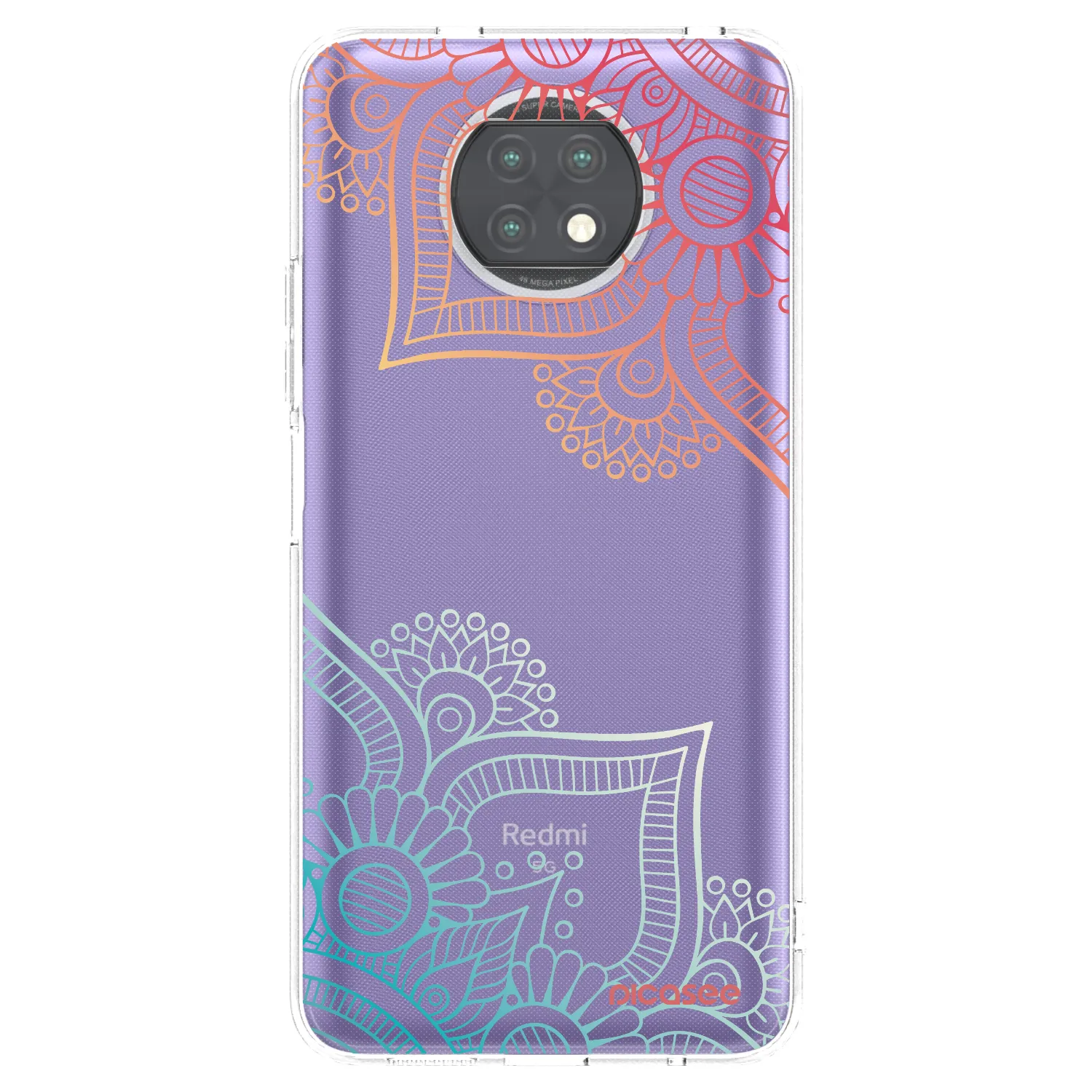 Picasee silikonowe przeźroczyste etui na Xiaomi Redmi Note 9T - Flowers pattern