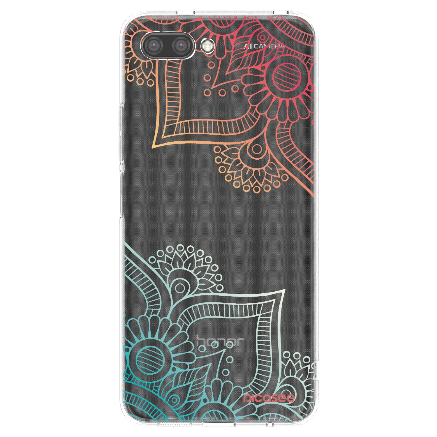 Picasee silikonowe przeźroczyste etui na Honor 10 - Flowers pattern