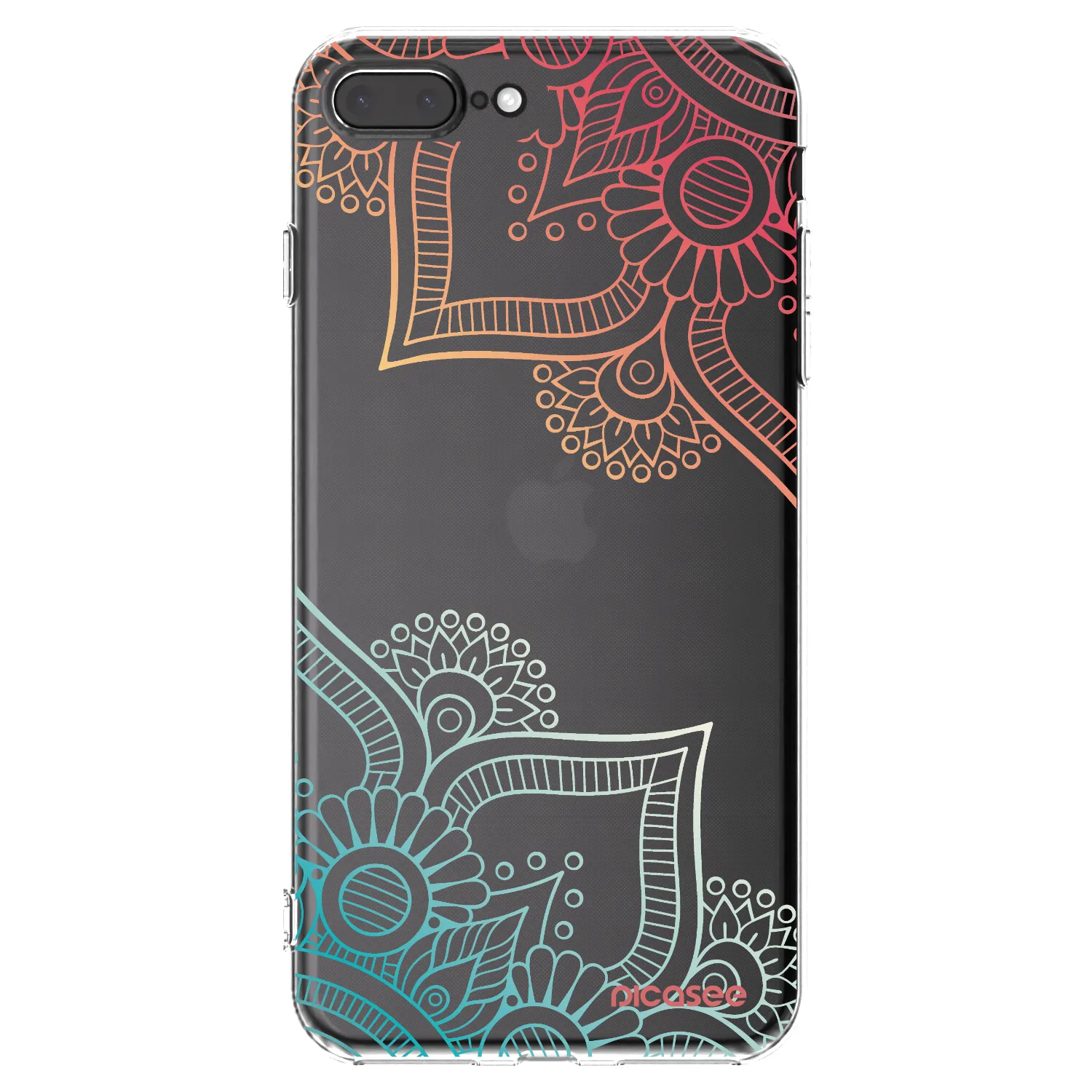 Picasee silikonowe przeźroczyste etui na Apple iPhone 7 Plus - Flowers pattern