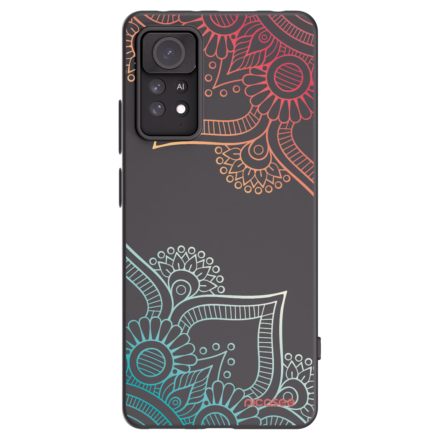 Picasee silikonowe czarne etui na Xiaomi Redmi Note 11 Pro 5G - Flowers pattern