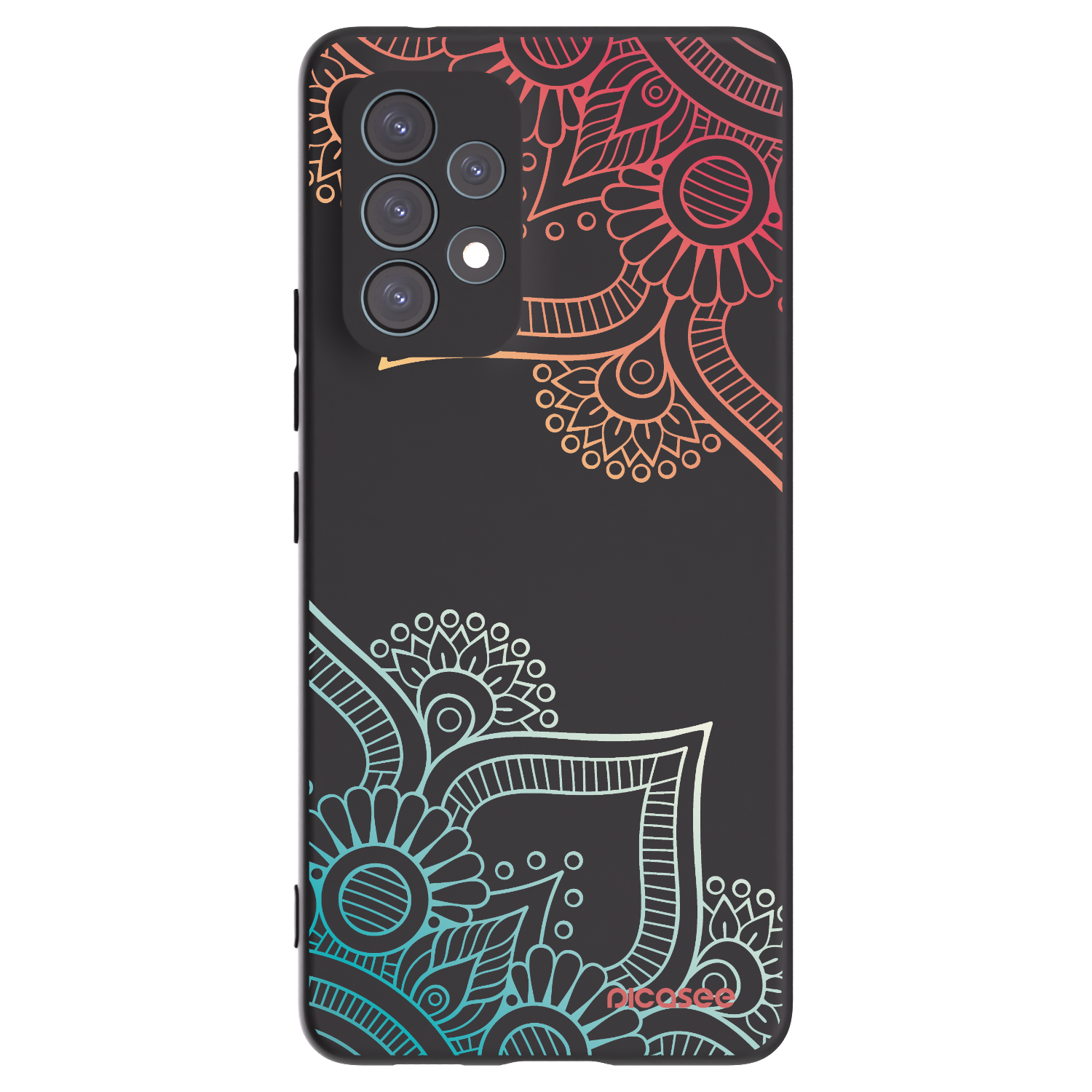 Picasee silikonowe czarne etui na Samsung Galaxy A53 5G A536 - Flowers pattern