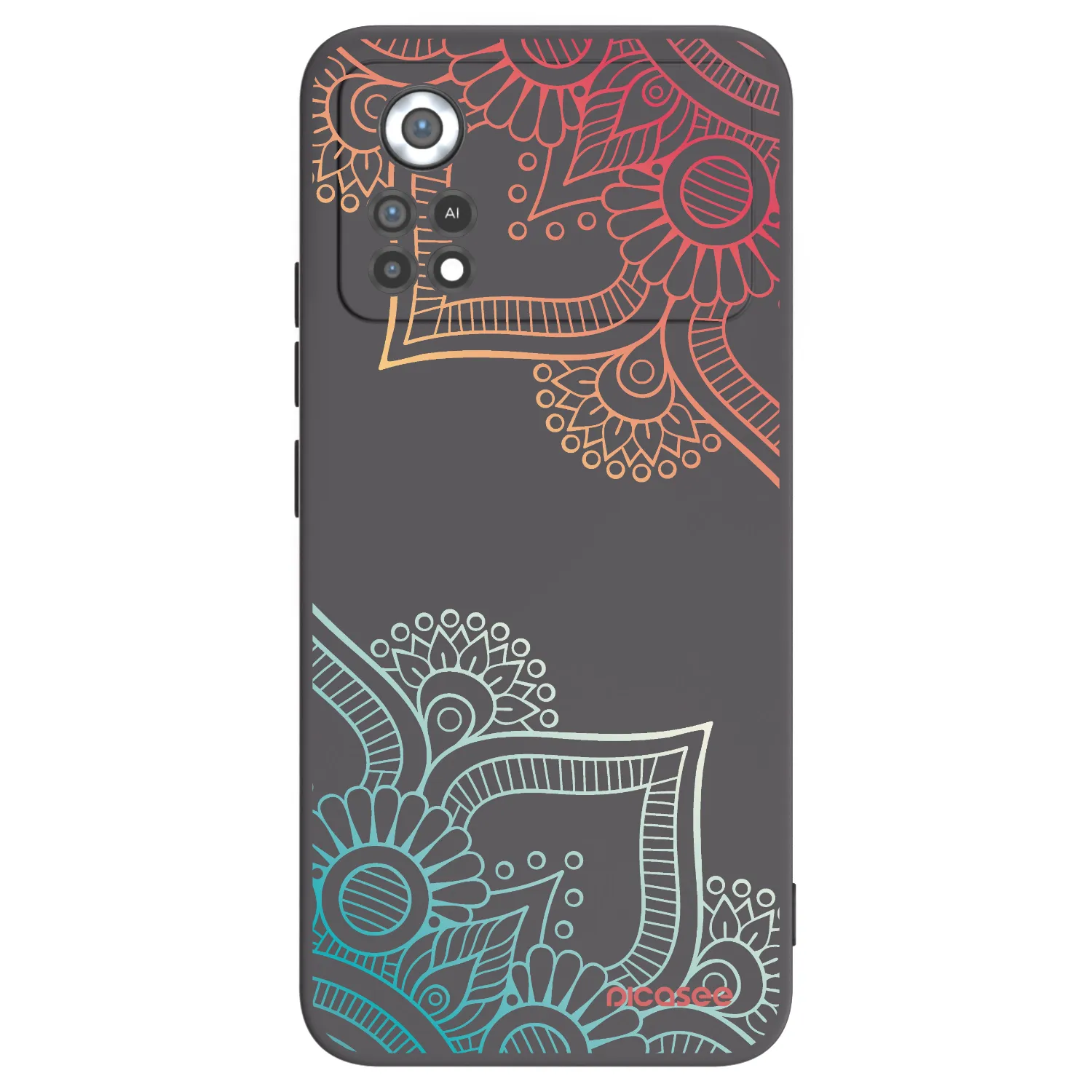 Picasee silikonowe czarne etui na Xiaomi Poco X4 Pro 5G - Flowers pattern