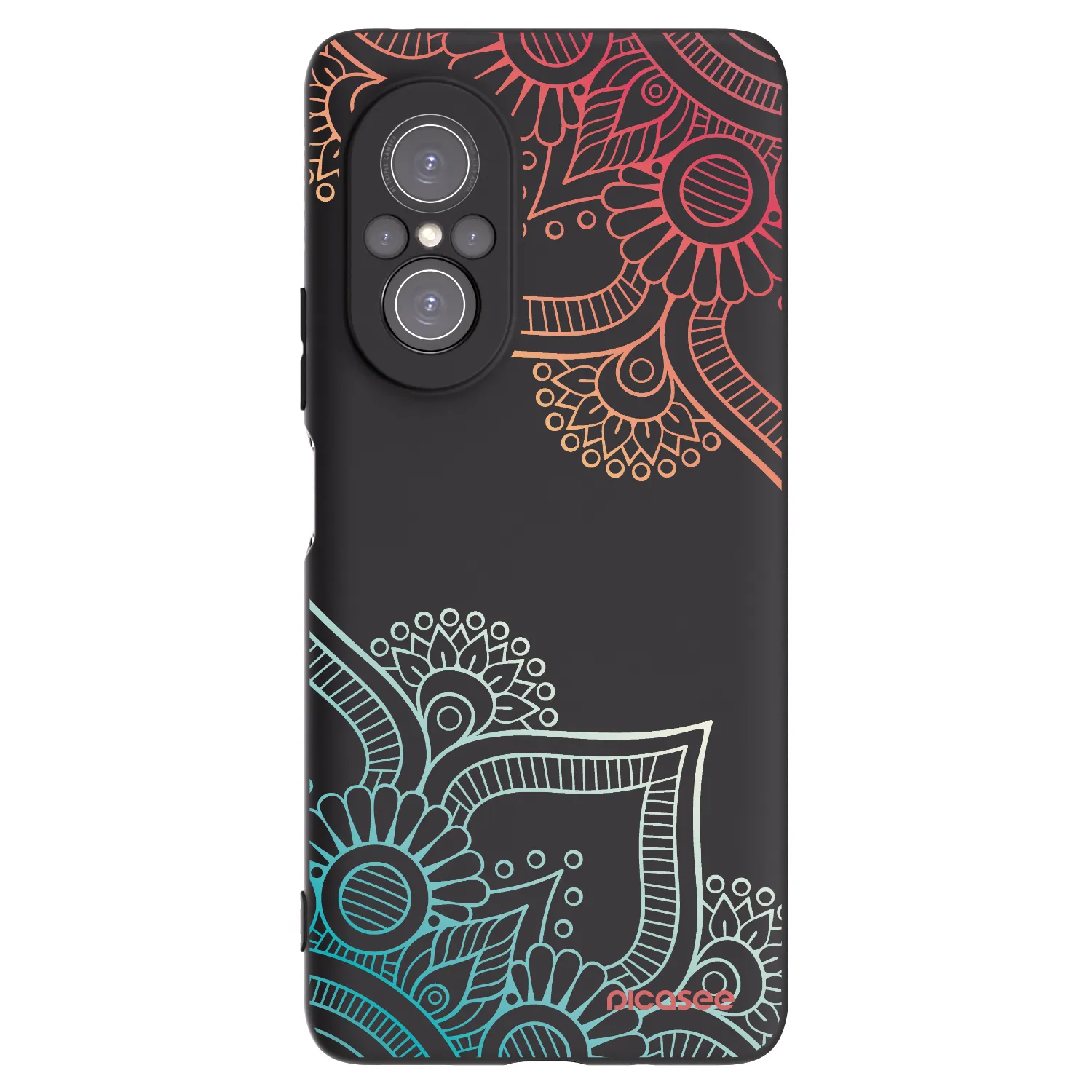 Picasee silikonowe czarne etui na Huawei Nova 9 SE - Flowers pattern