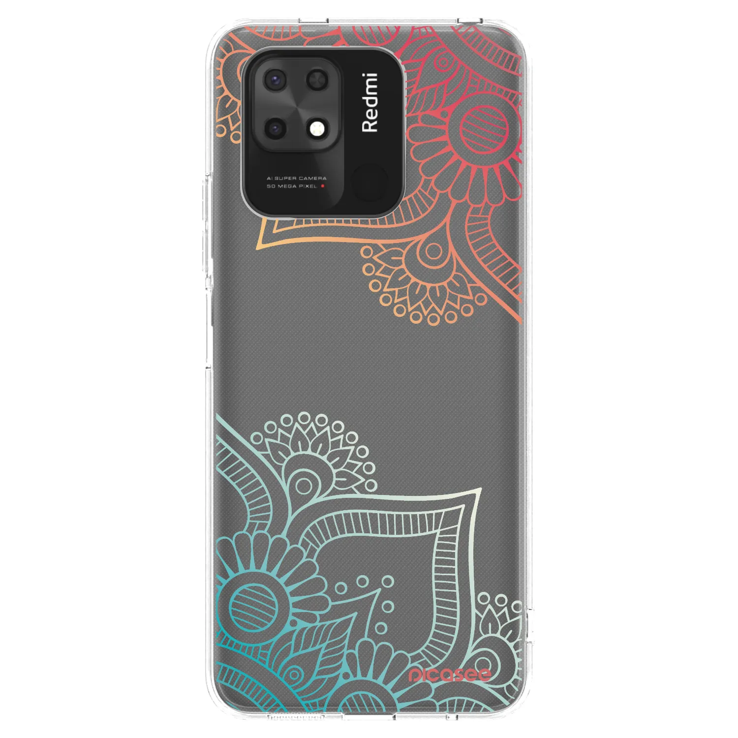 Picasee silikonowe przeźroczyste etui na Xiaomi Redmi 10C - Flowers pattern