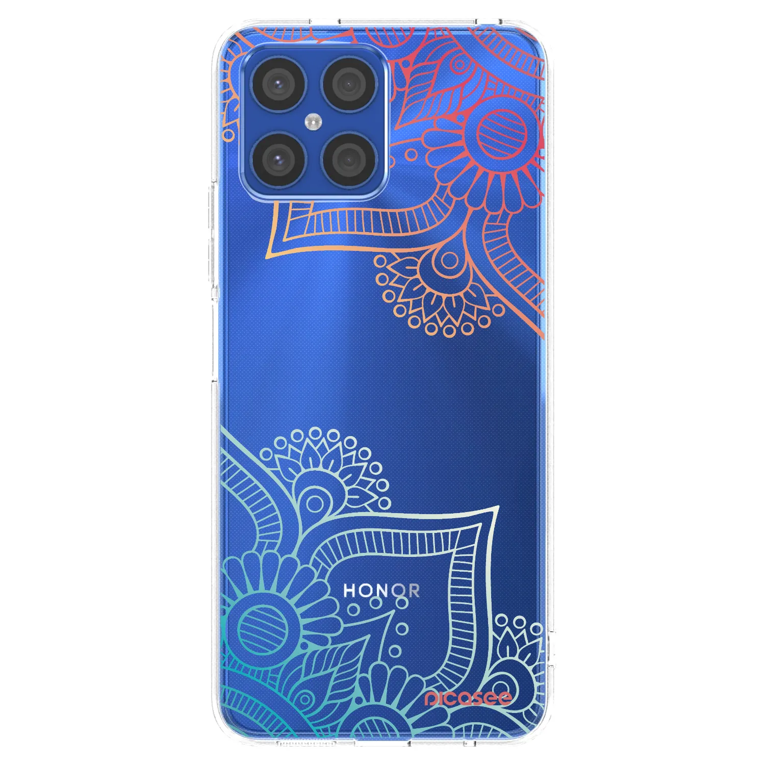 Picasee silikonowe przeźroczyste etui na Honor X8 4G - Flowers pattern
