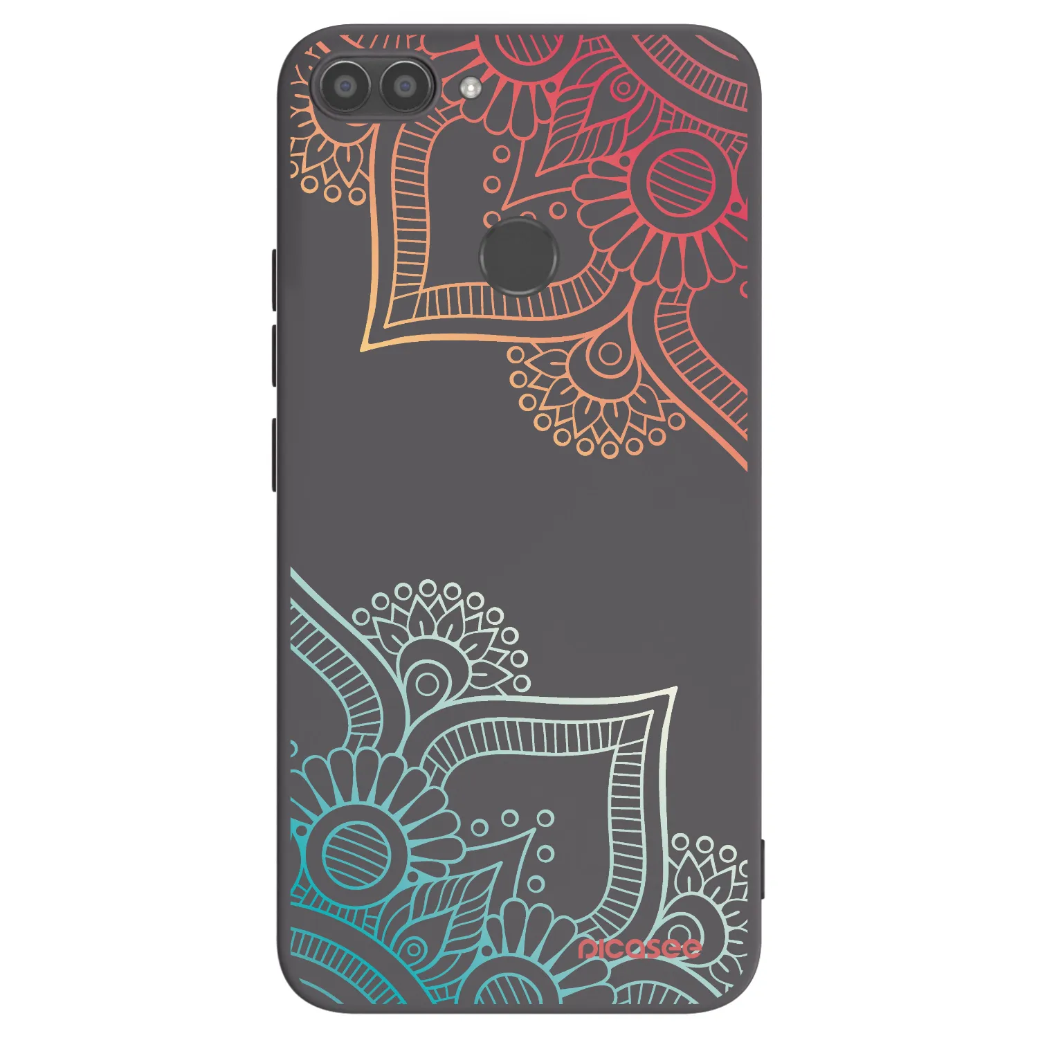 Picasee silikonowe czarne etui na Huawei P Smart - Flowers pattern