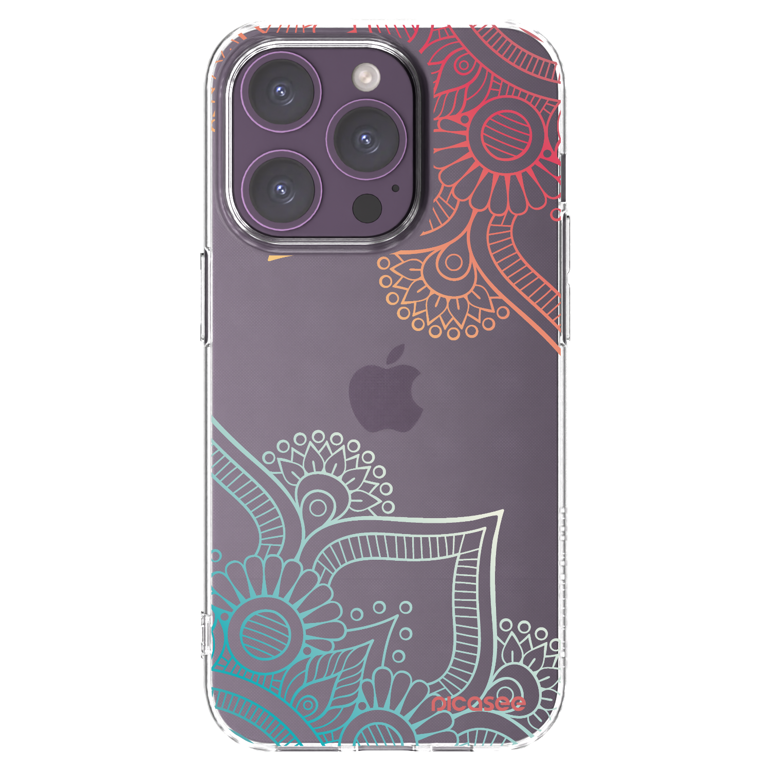 Picasee silikonowe przeźroczyste etui na Apple iPhone 14 Pro - Flowers pattern