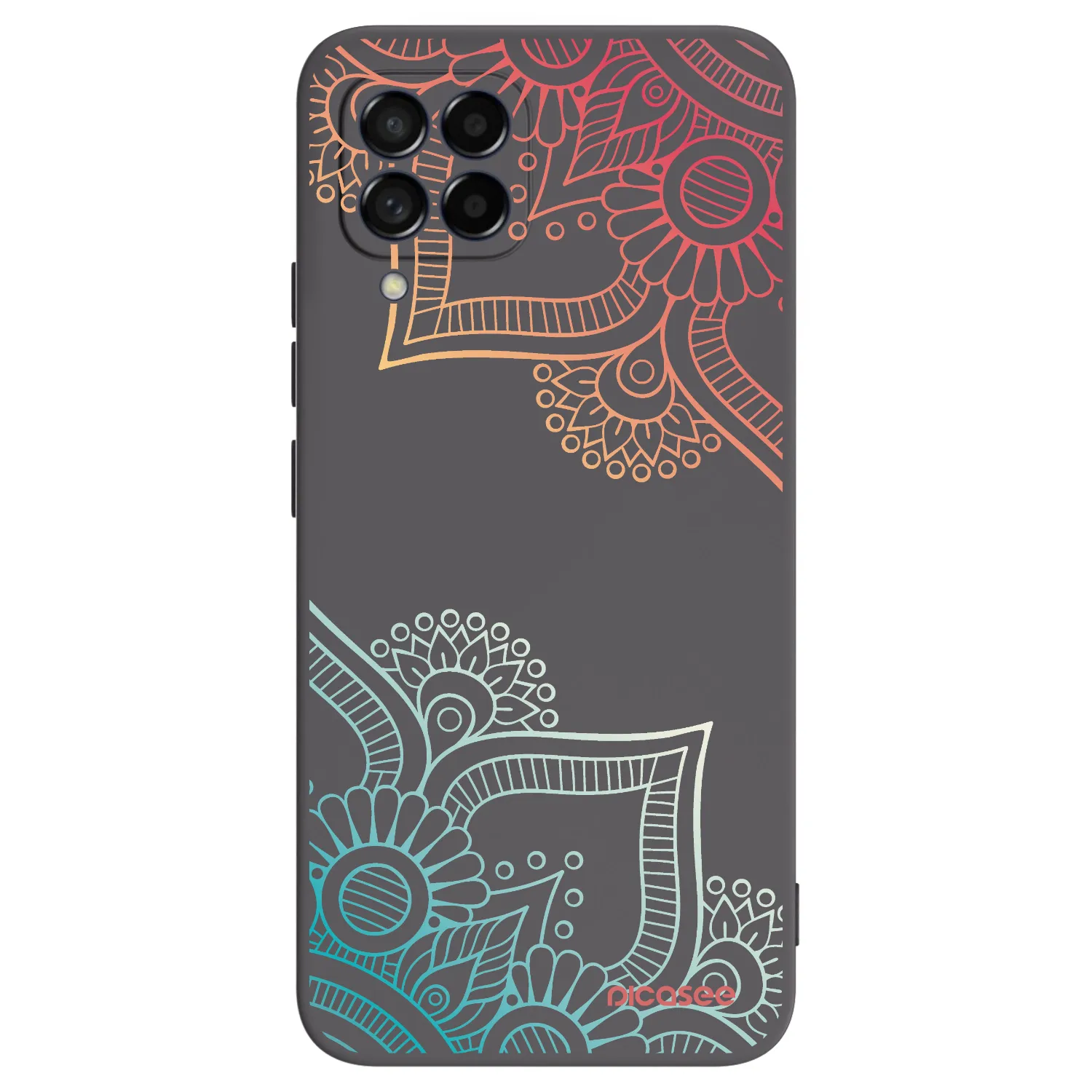Picasee silikonowe czarne etui na Samsung Galaxy M53 5G - Flowers pattern