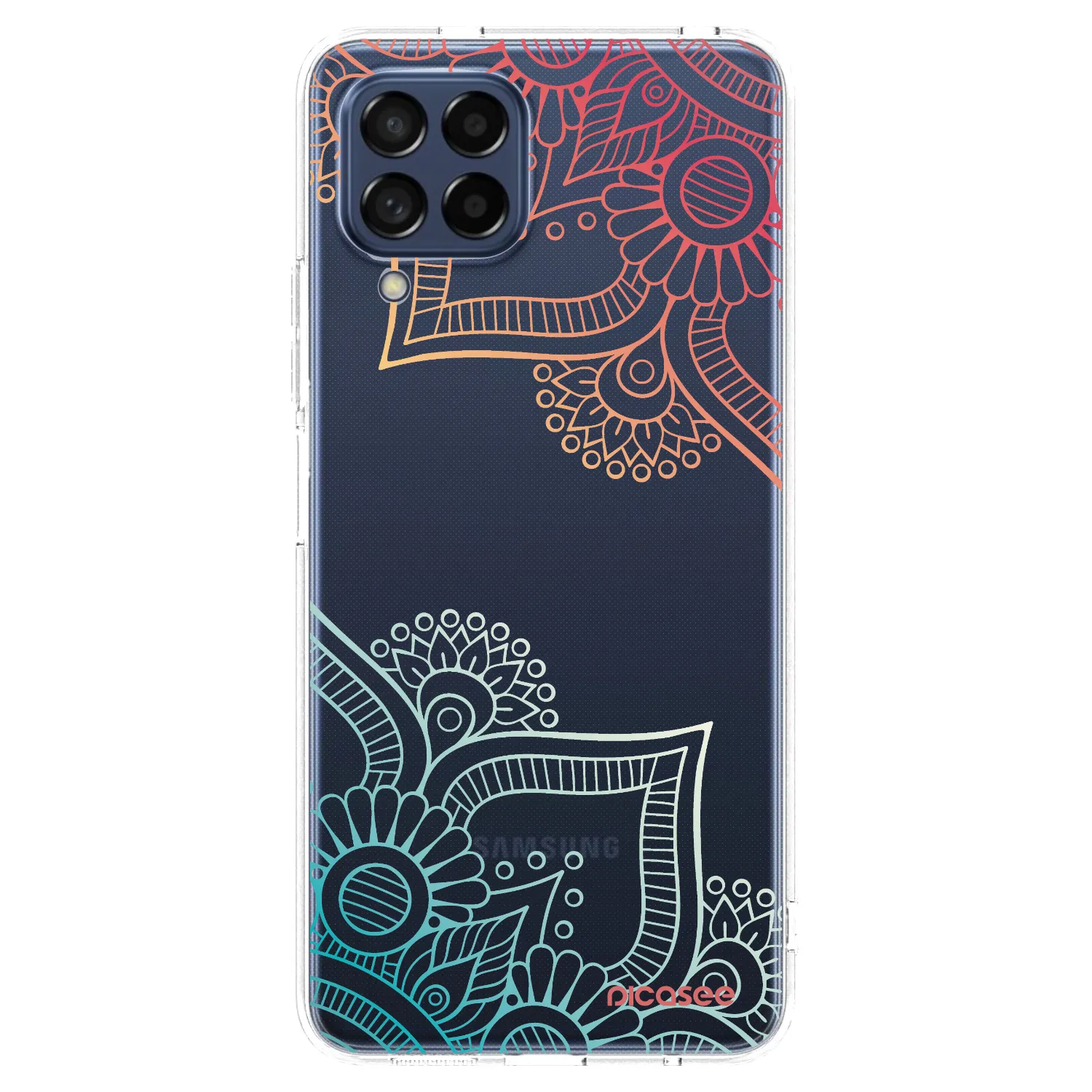 Picasee silikonowe przeźroczyste etui na Samsung Galaxy M53 5G - Flowers pattern
