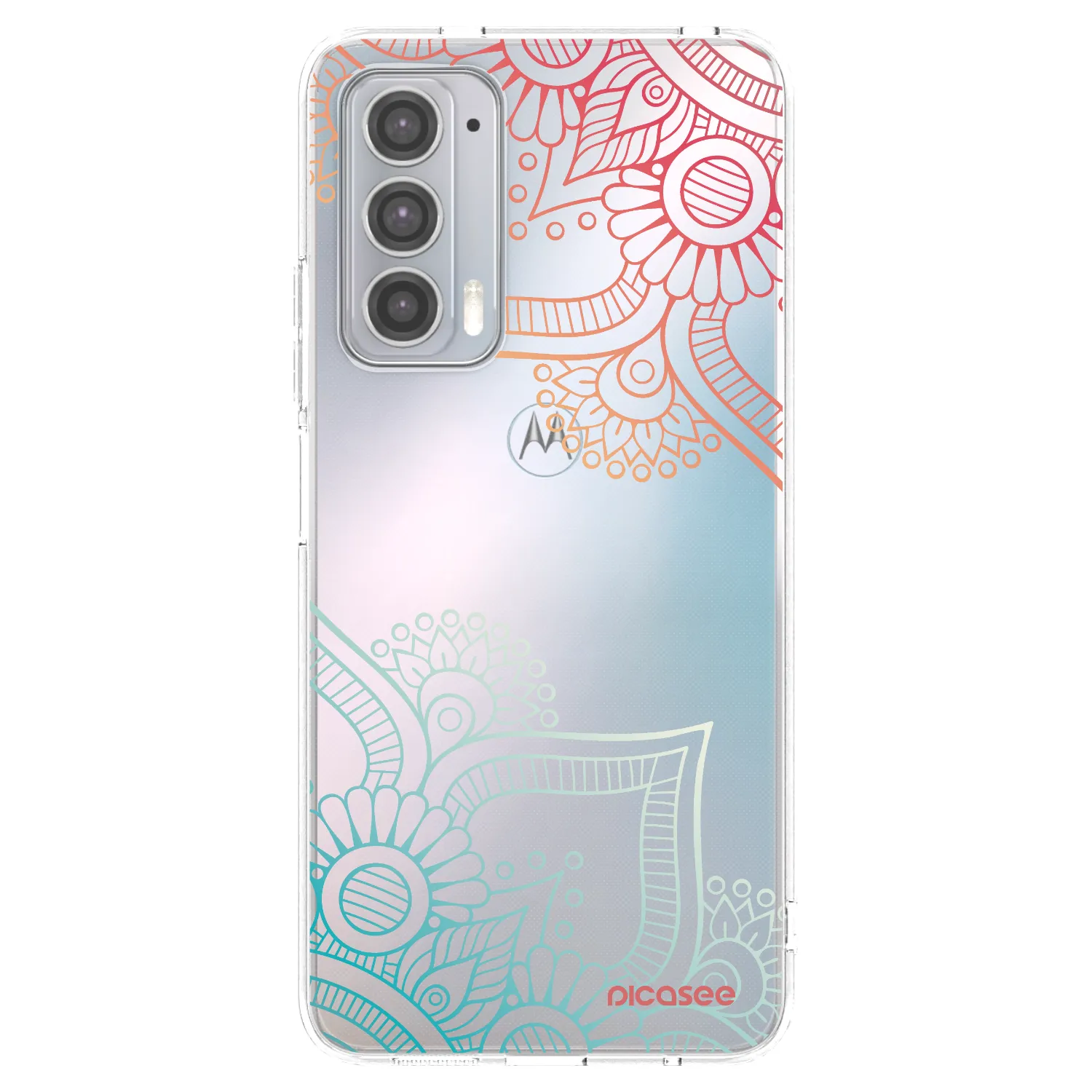 Picasee silikonowe przeźroczyste etui na Motorola Edge 20 - Flowers pattern