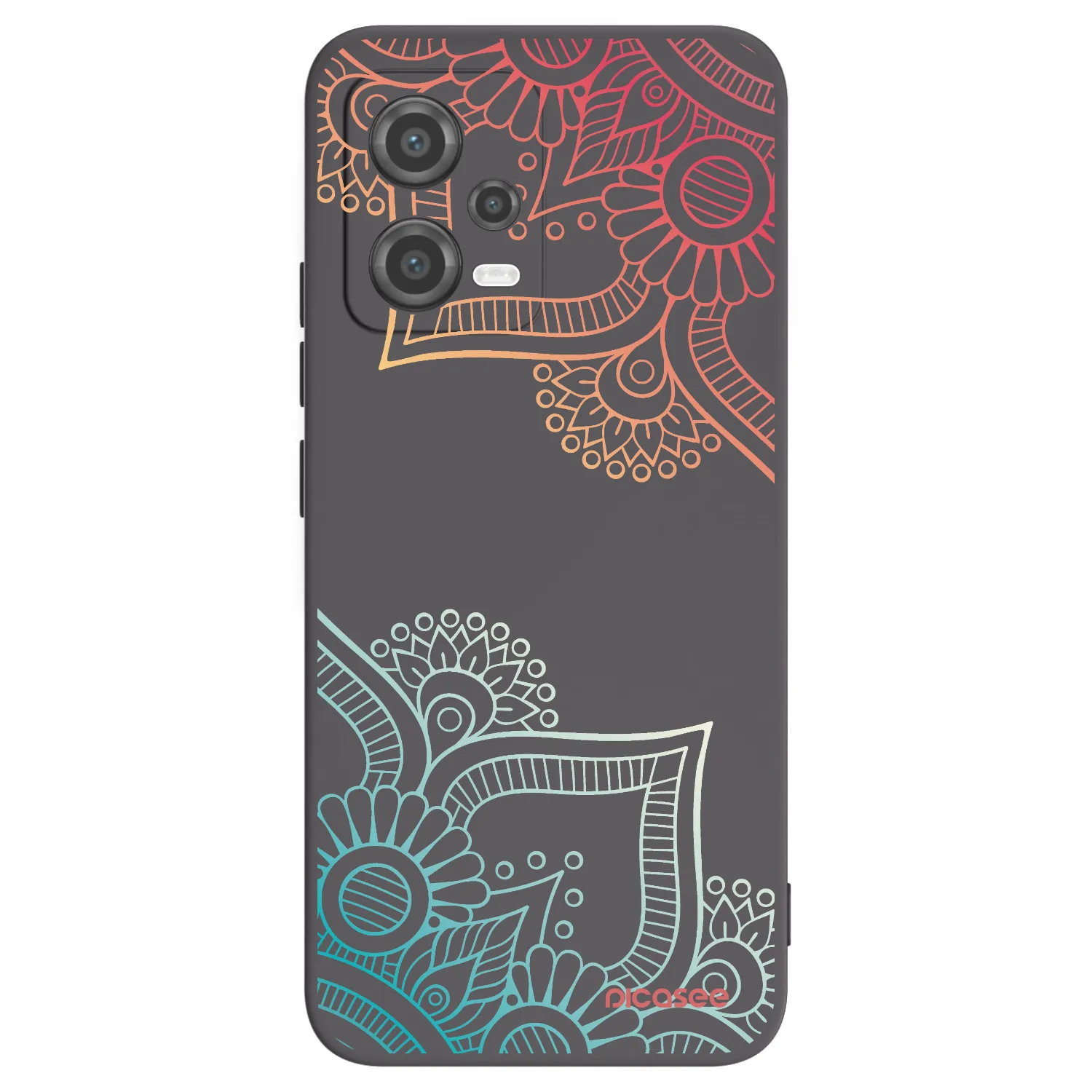 Picasee silikonowe czarne etui na Xiaomi Poco X5 - Flowers pattern
