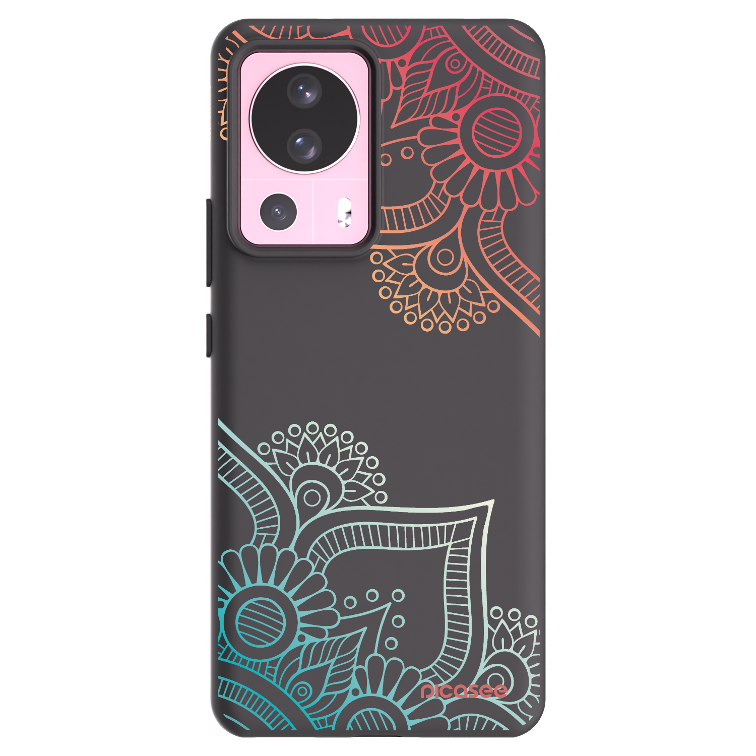Picasee silikonowe czarne etui na Xiaomi 13 Lite - Flowers pattern
