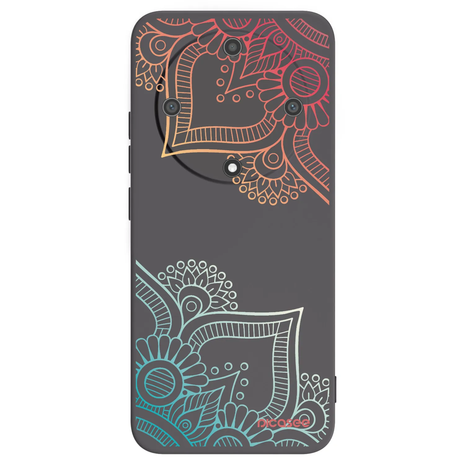 Picasee silikonowe czarne etui na Honor Magic5 Lite 5G - Flowers pattern